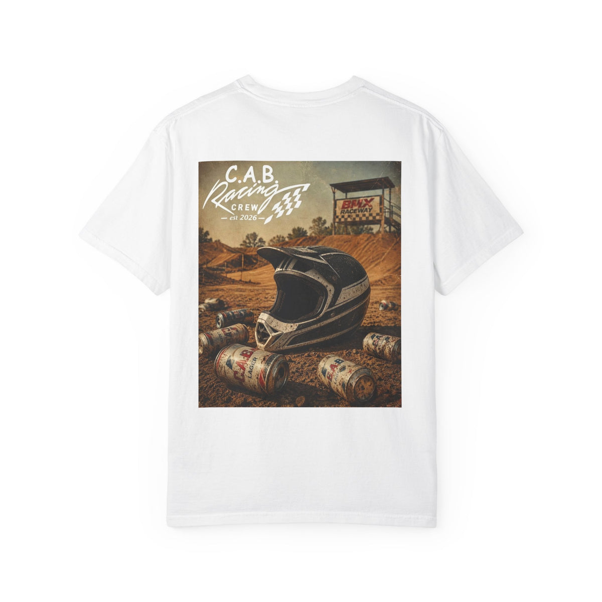 Racing Crew T-Shirt — C.A.B. Racing Helmet Graphic Tee