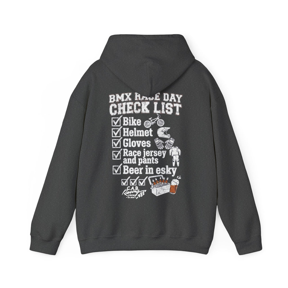 C.A.B. Racing Crew Hoodie — "BMX Race Day Checklist" Graphic hoodie