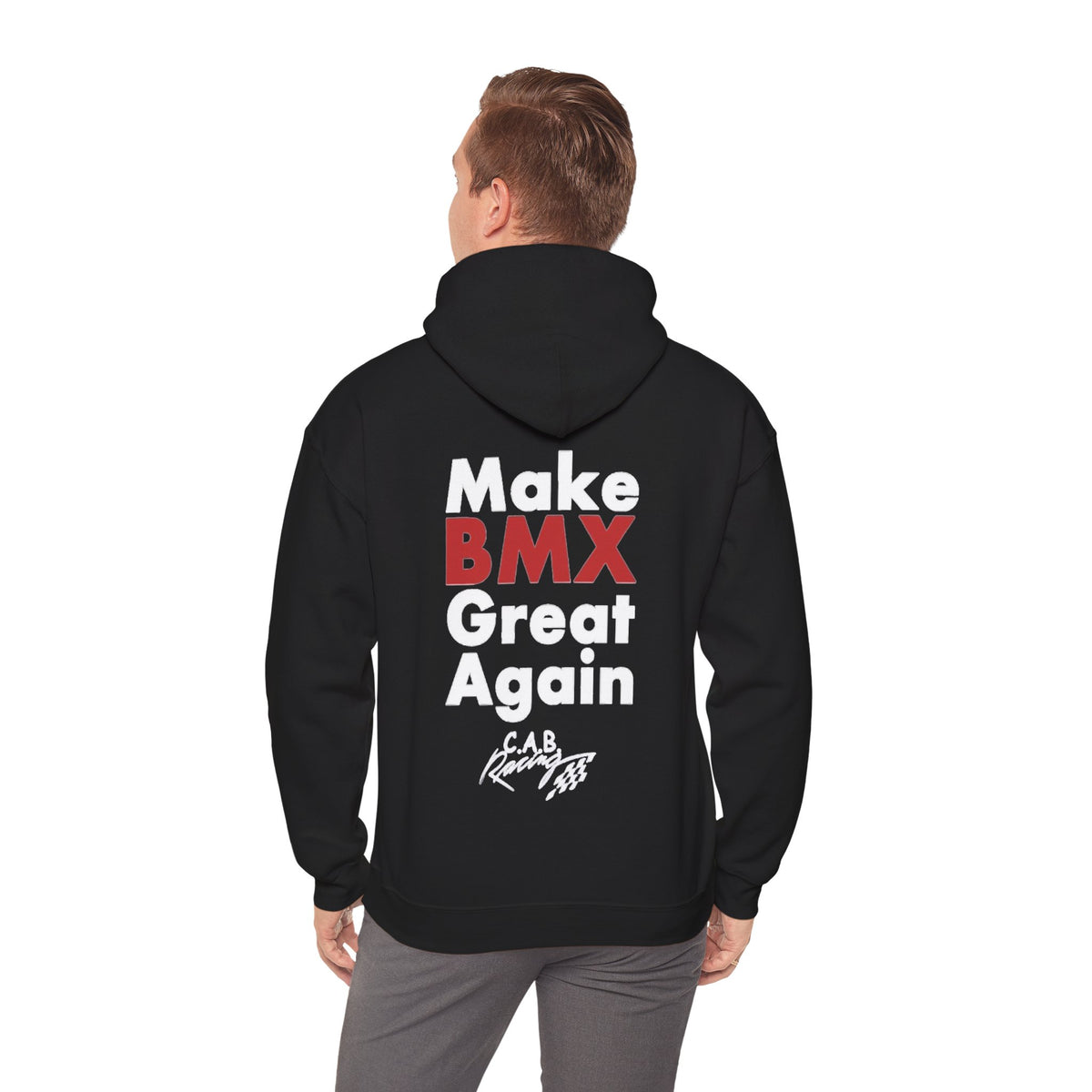 C.A.B. Racing Crew Hoodie - "Make BMX Great Again" Graphic Sweatshirt