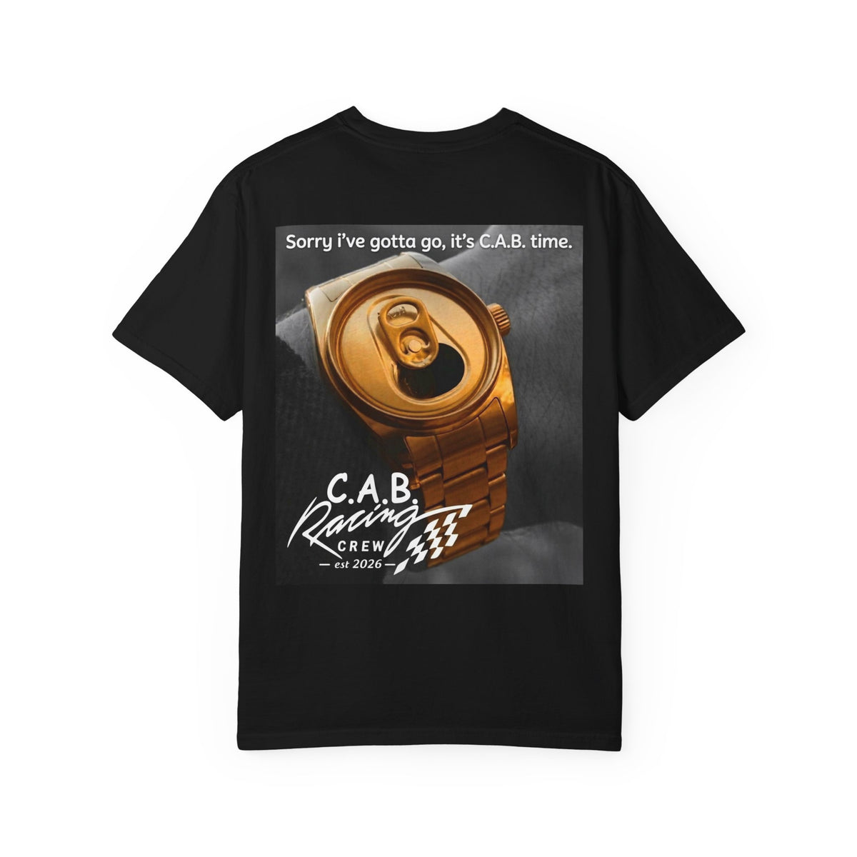 C.A.B. Racing Crew T-Shirt — "C.A.B. Time" Graphic Tee