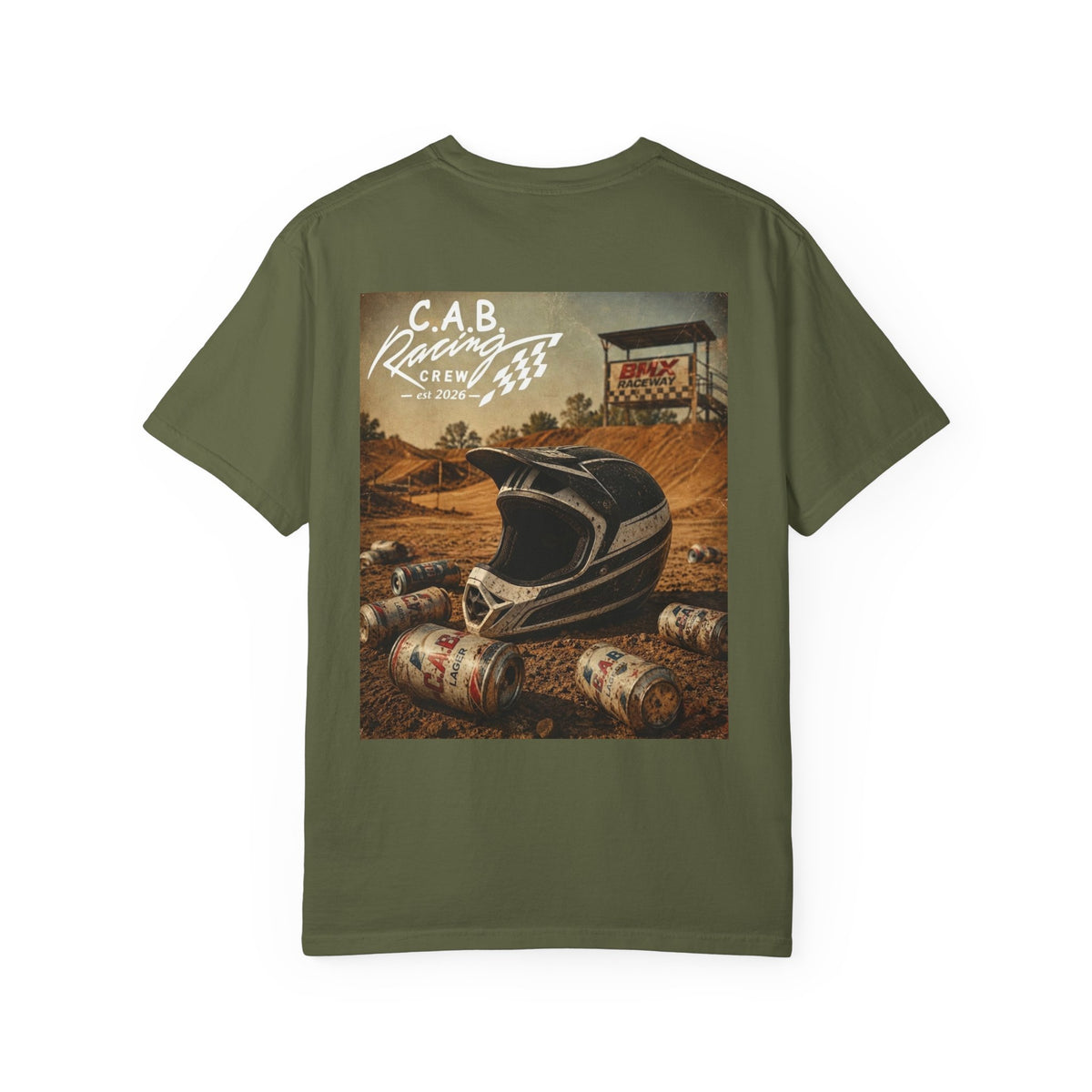 Racing Crew T-Shirt — C.A.B. Racing Helmet Graphic Tee