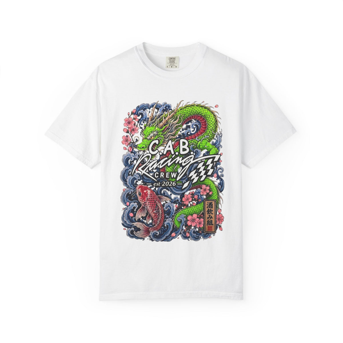 C.A.B. Racing Crew — "Green Dragon & Koi" Graphic tee
