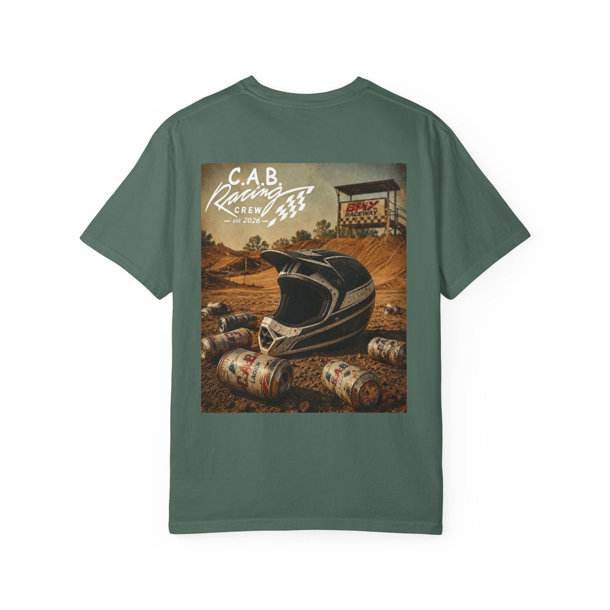 Racing Crew T-Shirt — C.A.B. Racing Helmet Graphic Tee