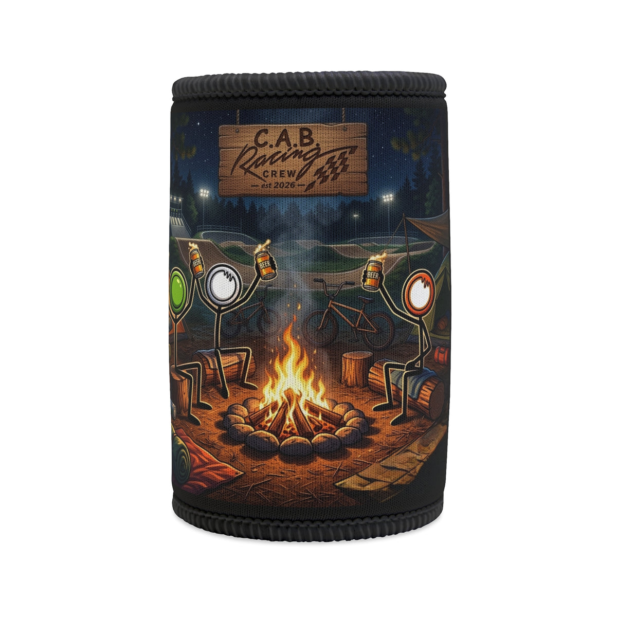 Stubby Cooler — "Camping" Beer Can Cooler