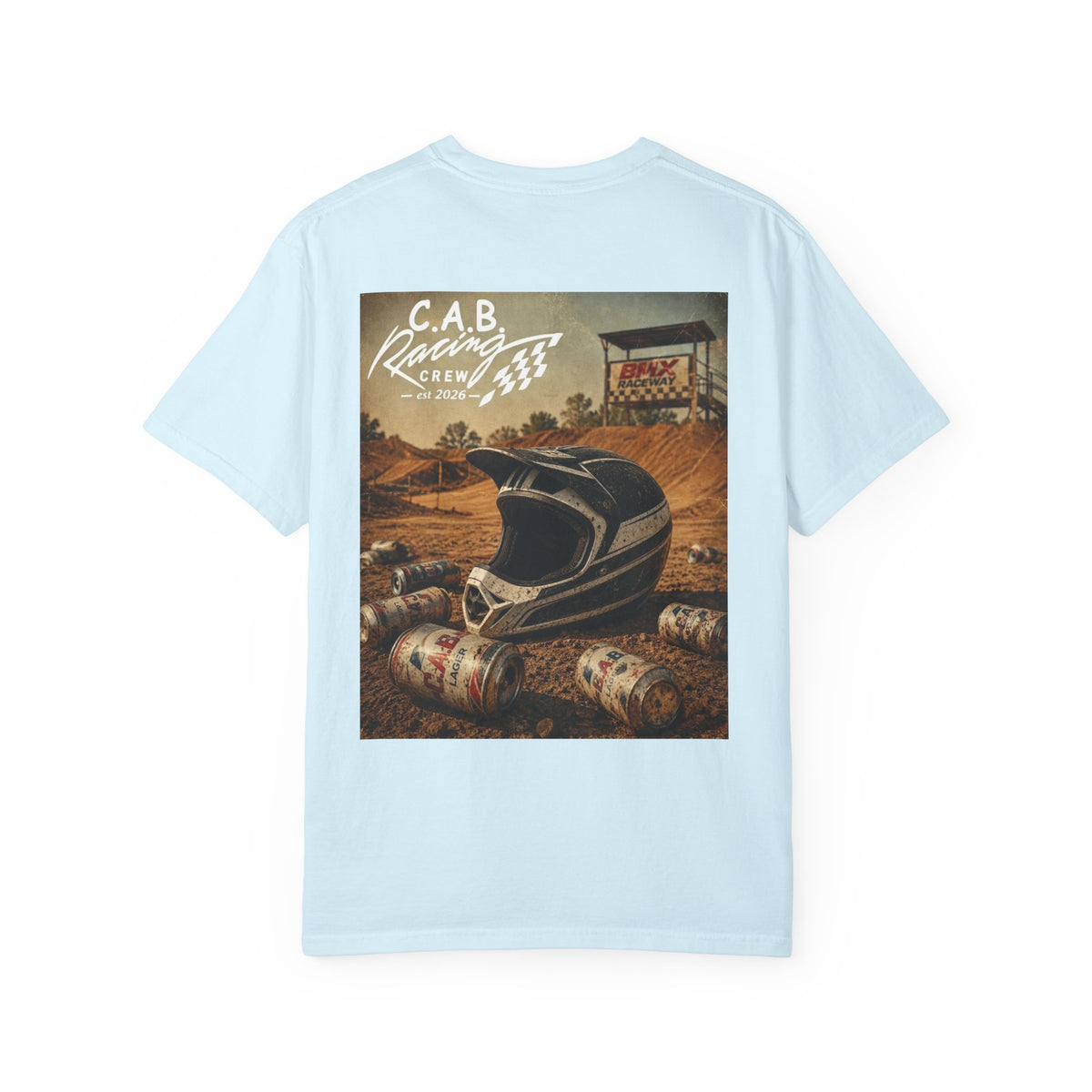 Racing Crew T-Shirt — C.A.B. Racing Helmet Graphic Tee