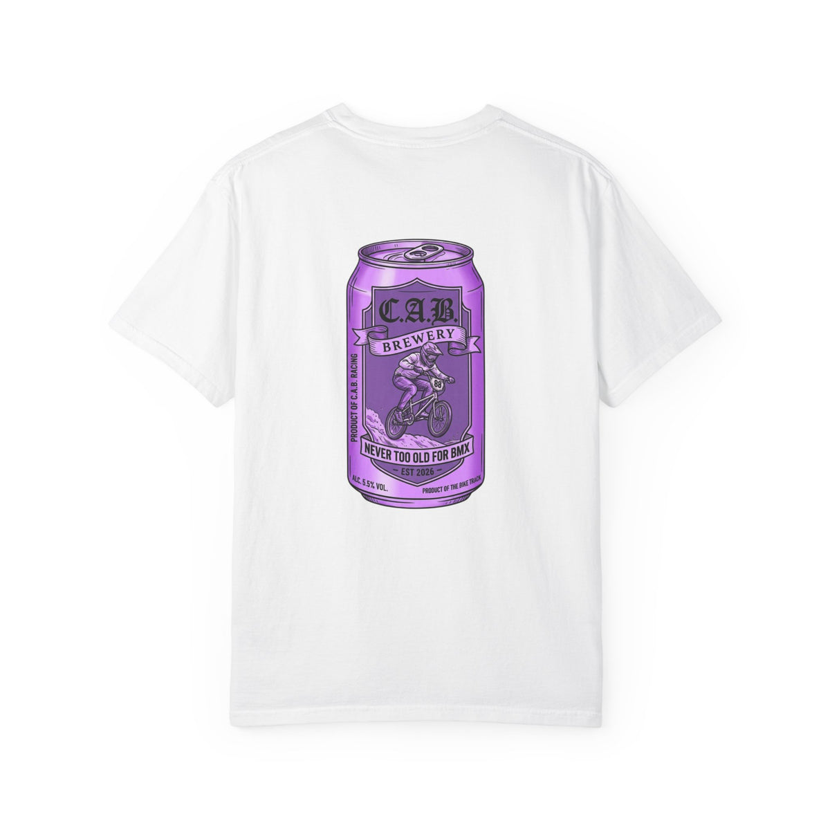 Racing Crew T-Shirt — “C.A.B. Racing Crew - BEER Can” Graphic Tee